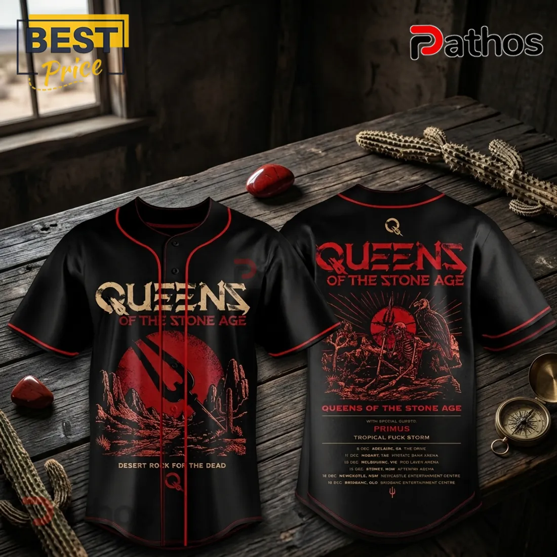 Queens of the Stone Age Desert Rock Baseball Jersey Queens of the Stone Age Desert Rock Baseball Jersey