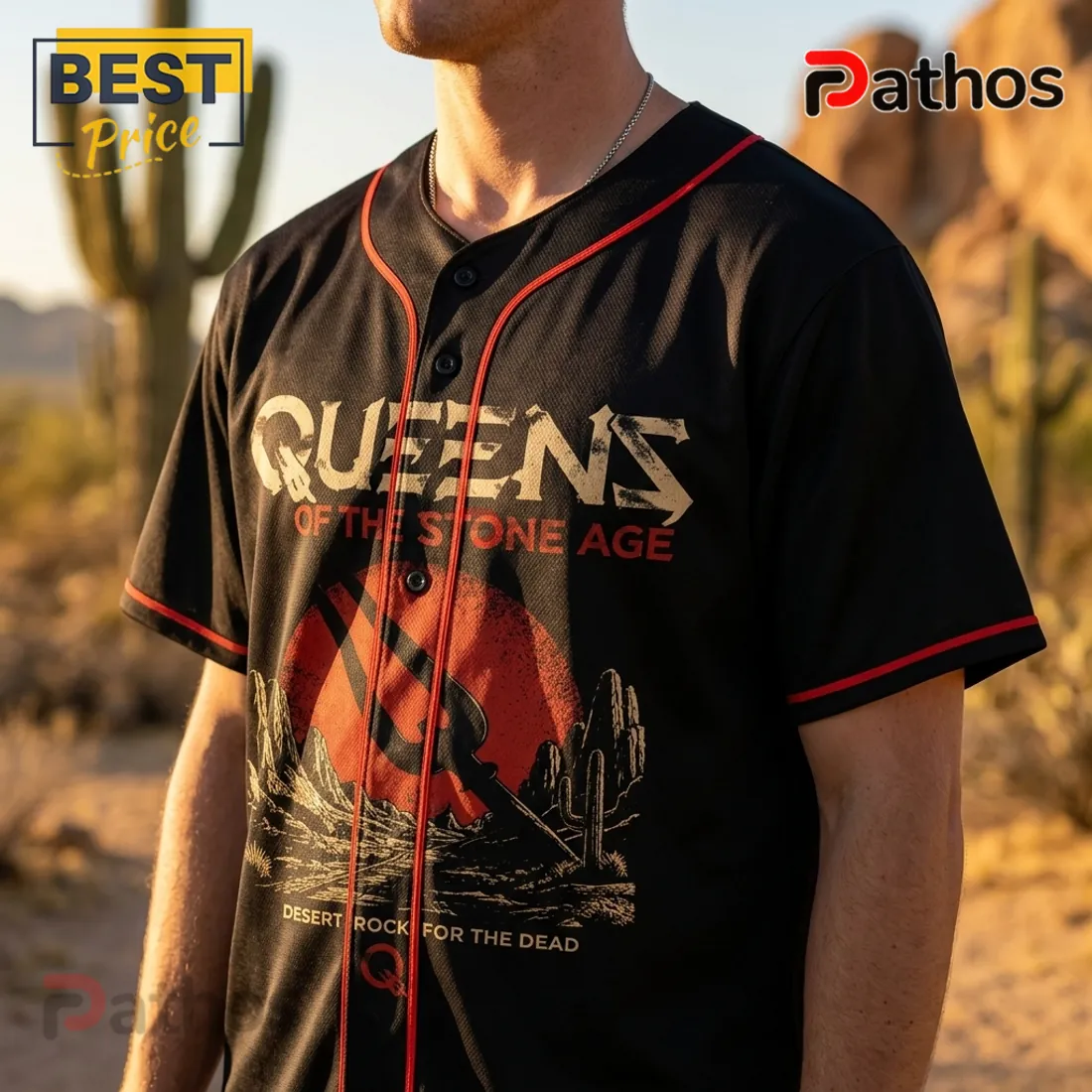 Queens of the Stone Age Desert Rock Baseball Jersey Queens of the Stone Age Desert Rock Baseball Jersey