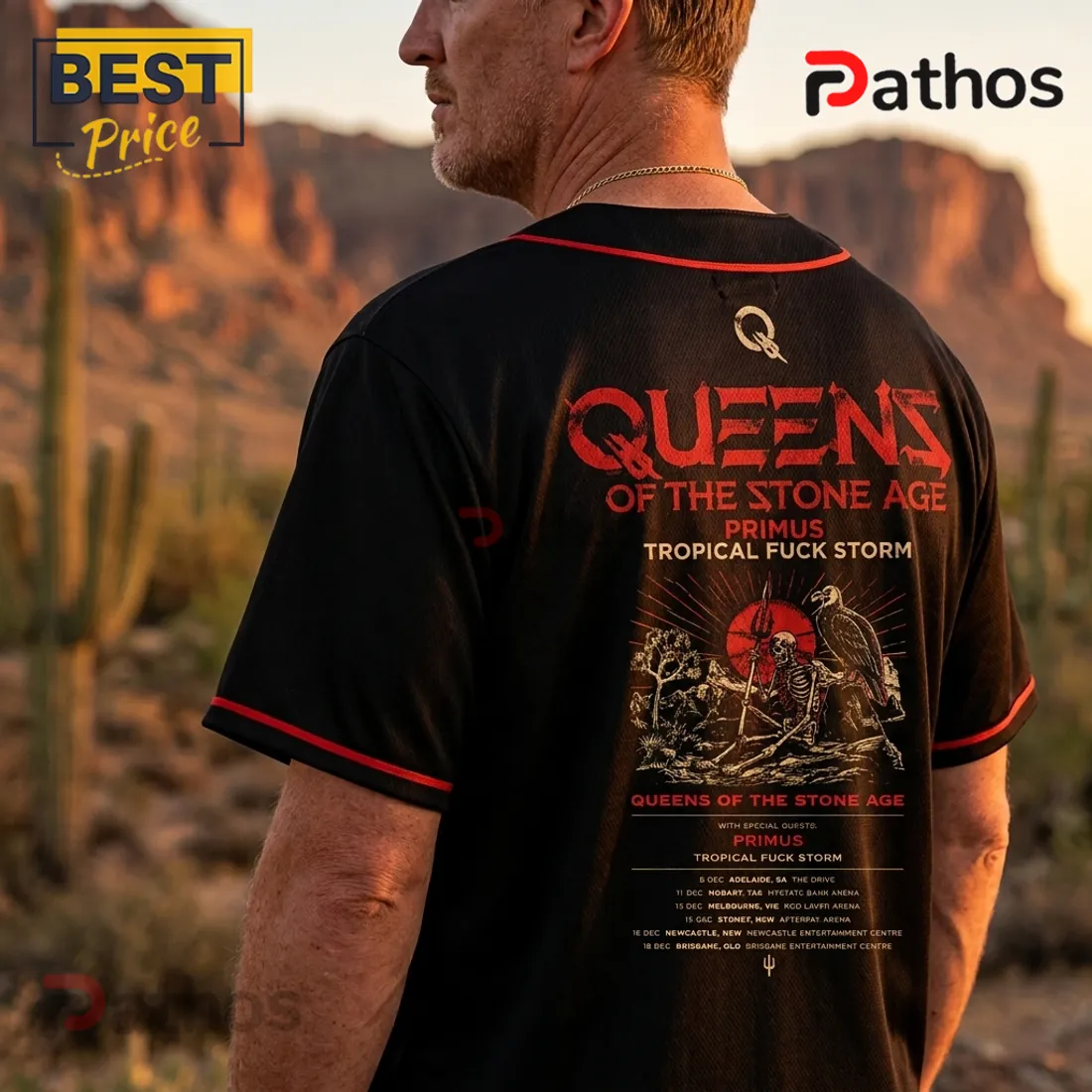 Queens of the Stone Age Desert Rock Baseball Jersey Queens of the Stone Age Desert Rock Baseball Jersey
