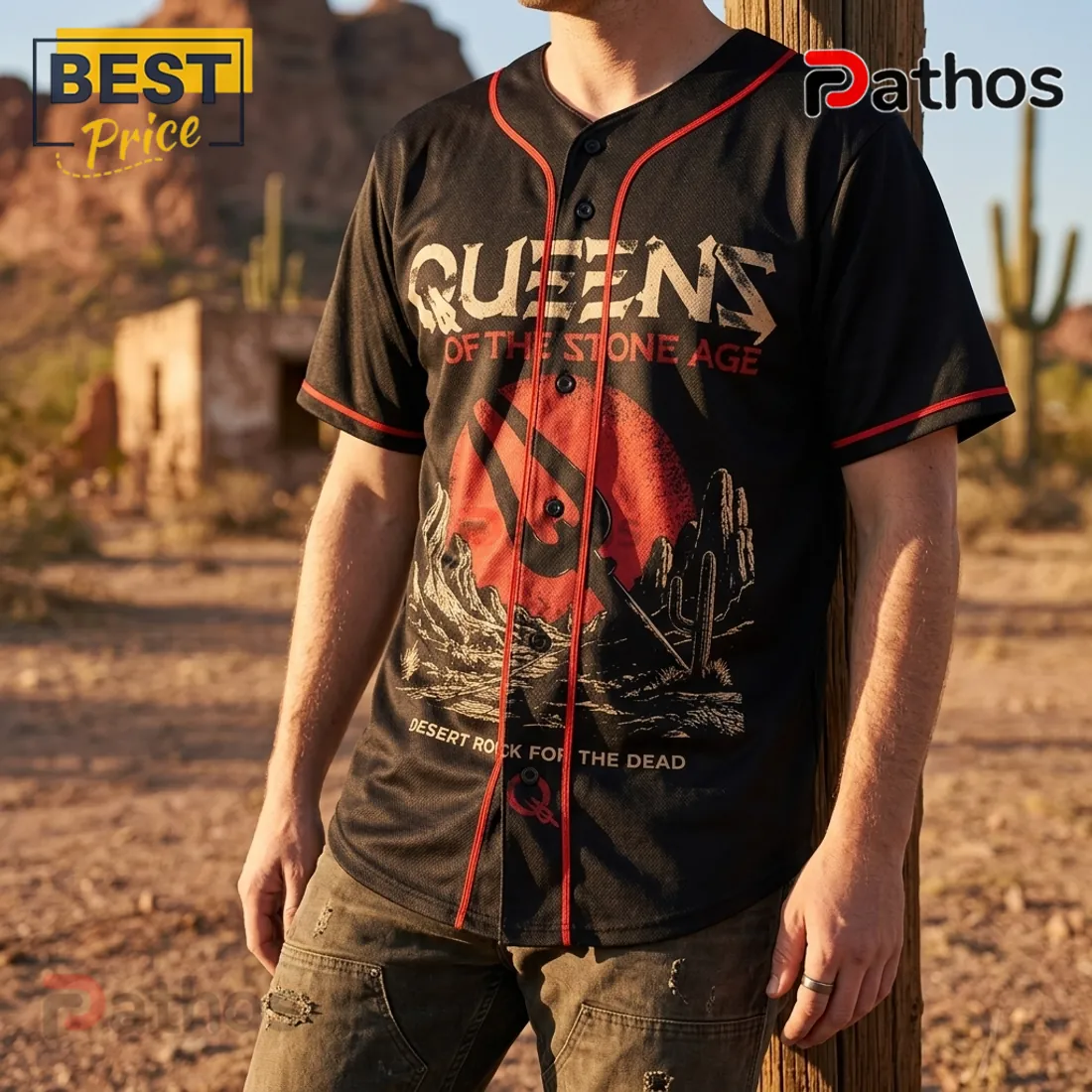 Queens of the Stone Age Desert Rock Baseball Jersey Queens of the Stone Age Desert Rock Baseball Jersey