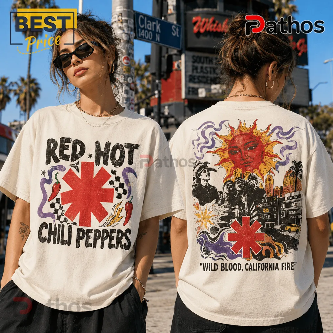 Red Hot Chili Peppers Vintage Cream T-Shirt Red Hot Chili Peppers Vintage Cream T-Shirt