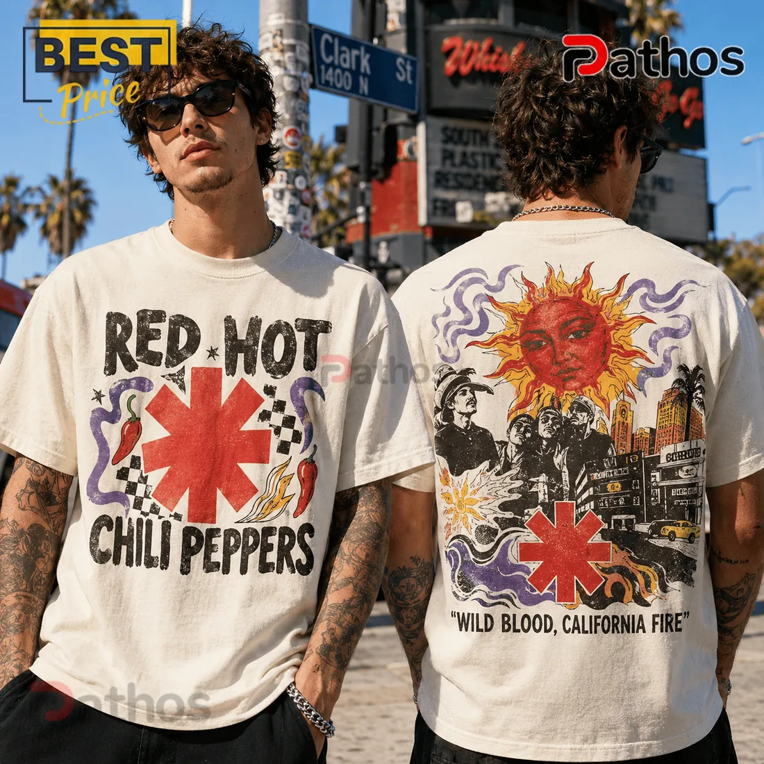 Red Hot Chili Peppers Vintage Cream T-Shirt Red Hot Chili Peppers Vintage Cream T-Shirt