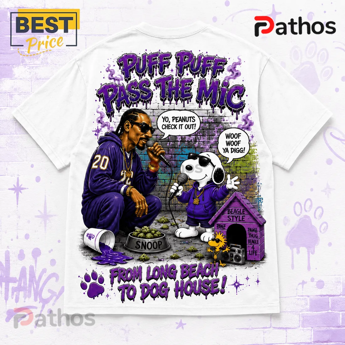 Snoop Dogg x Snoopy Vintage Style T-Shirt Snoop Dogg x Snoopy Vintage Style T-Shirt