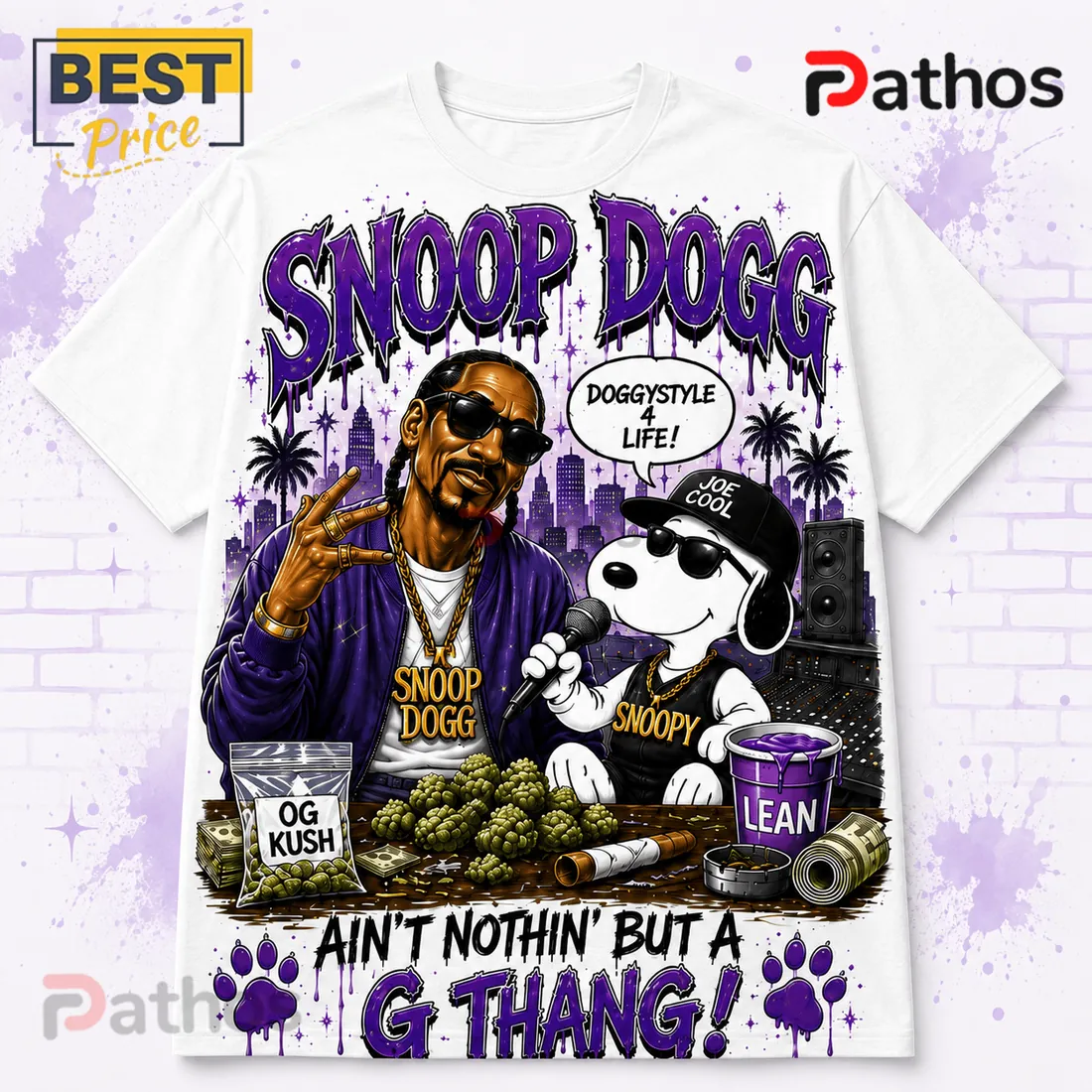 Snoop Dogg x Snoopy Vintage Style T-Shirt Snoop Dogg x Snoopy Vintage Style T-Shirt