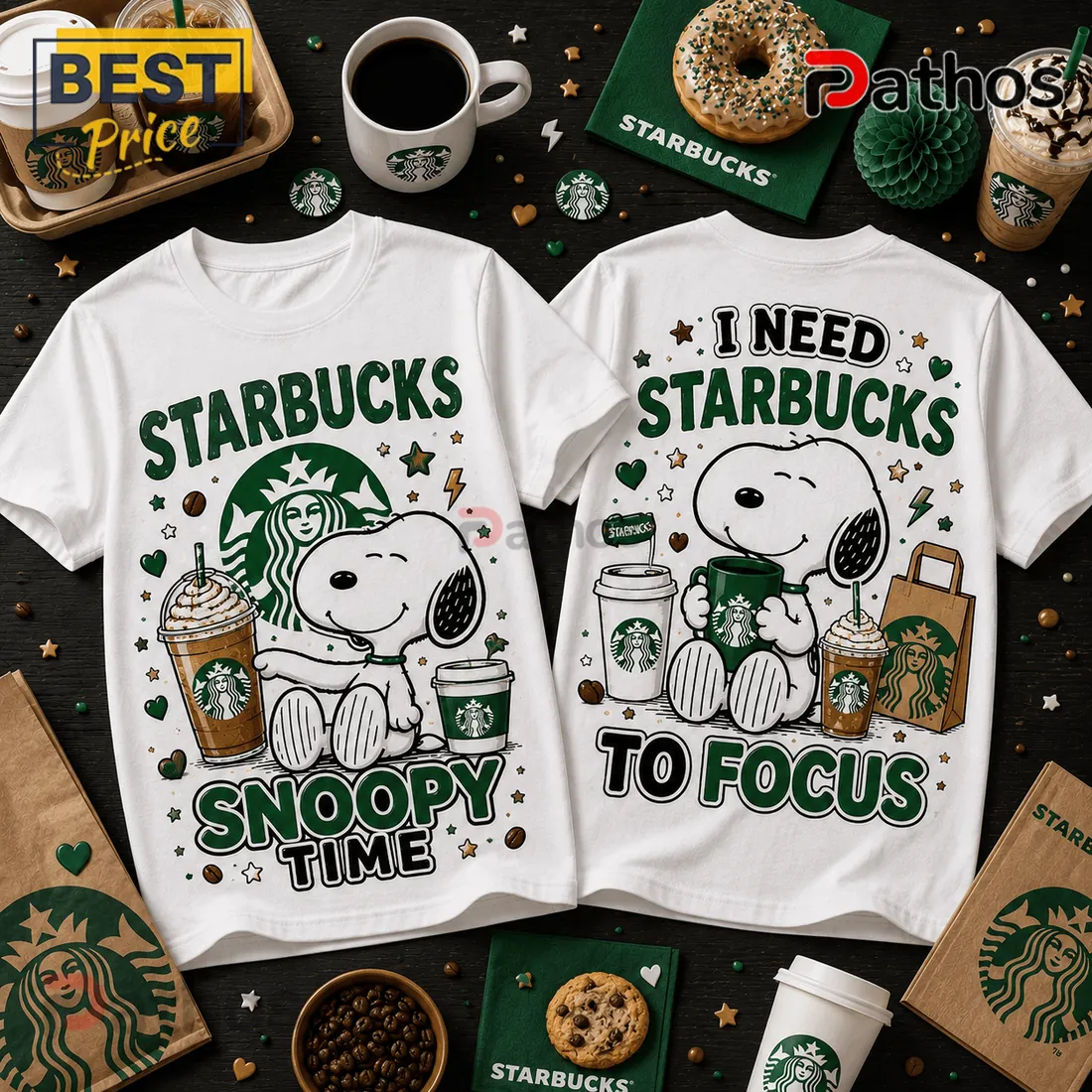 Snoopy Starbucks I Need To Focus T-Shirt Snoopy Starbucks I Need To Focus T-Shirt