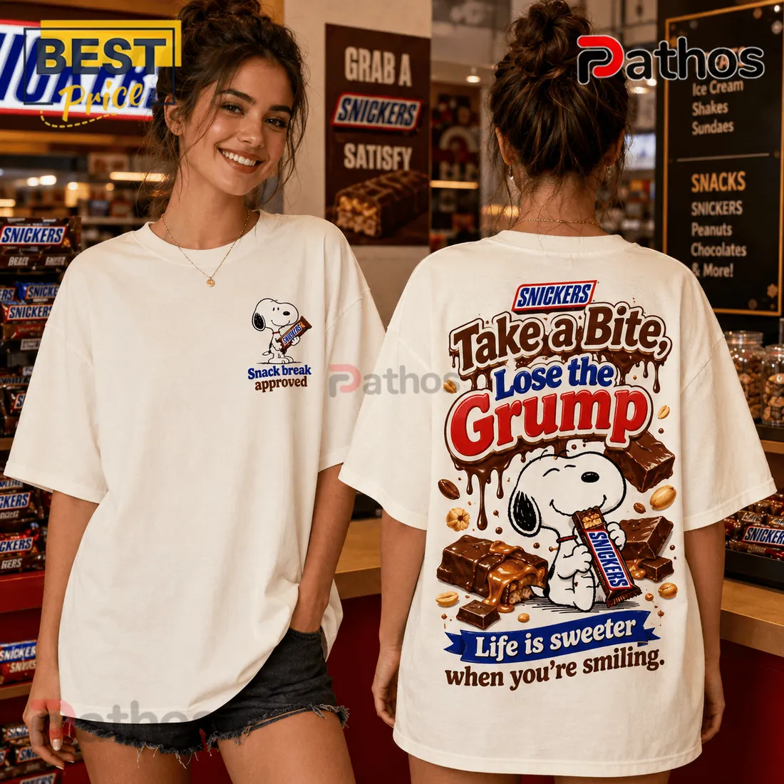 Snoopy x Snickers Snack Break T-Shirt Snoopy x Snickers Snack Break T-Shirt