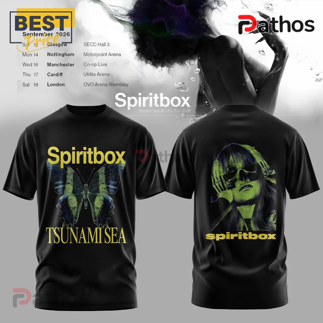 Spiritbox Tsunami Sea 2026 Vintage Black Hoodie Spiritbox Tsunami Sea 2026 Vintage Black Hoodie