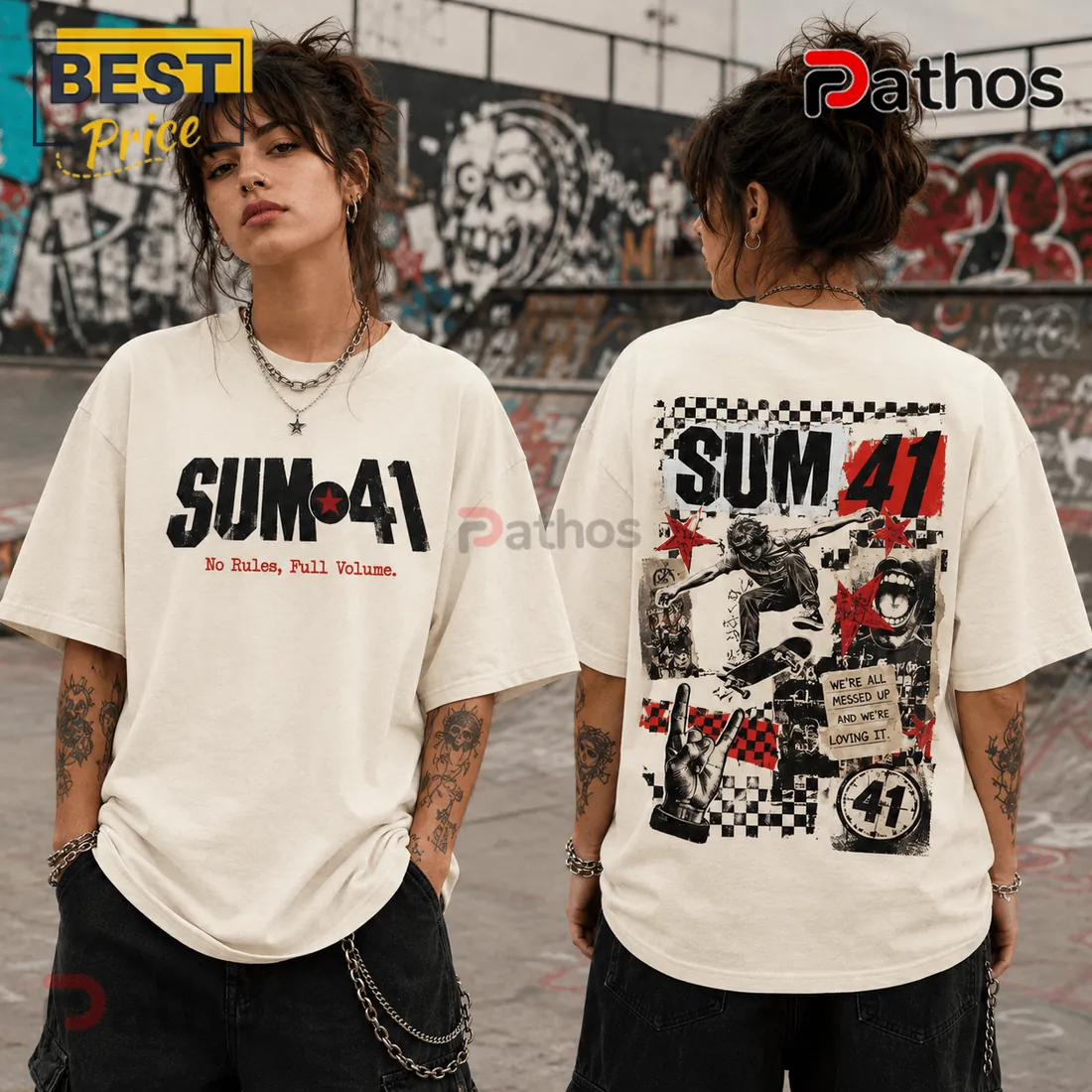 Sum 41 No Rules Full Volume Off-White T-Shirt Sum 41 No Rules Full Volume Off-White T-Shirt