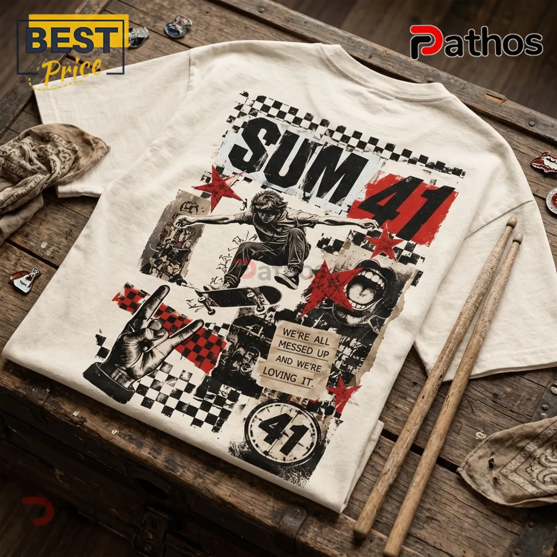 Sum 41 No Rules Full Volume Off-White T-Shirt Sum 41 No Rules Full Volume Off-White T-Shirt