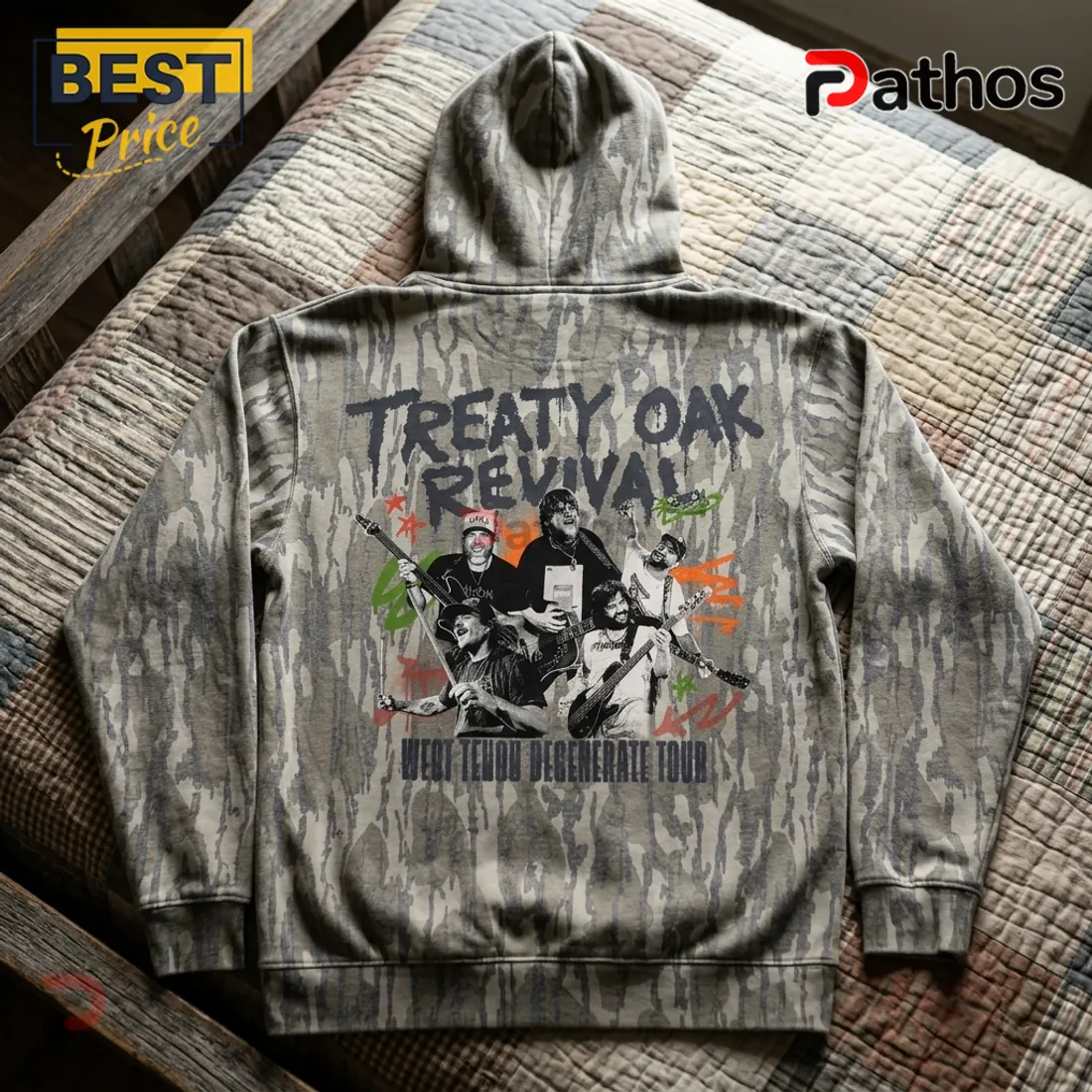 Treaty Oak Revival West Texas Degenerate Tour Camo Hoodie Treaty Oak Revival West Texas Degenerate Tour Camo Hoodie