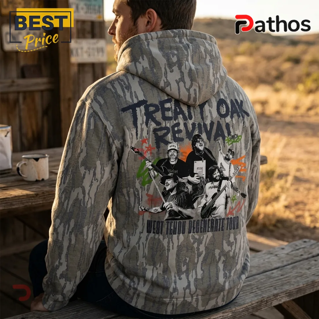 Treaty Oak Revival West Texas Degenerate Tour Camo Hoodie Treaty Oak Revival West Texas Degenerate Tour Camo Hoodie