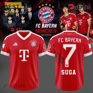 BTS x FC Bayern Munich Suga 7 Red Football Jersey
