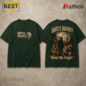 Dirty Harry Halloween Make My Fright Dark Green T-Shirt