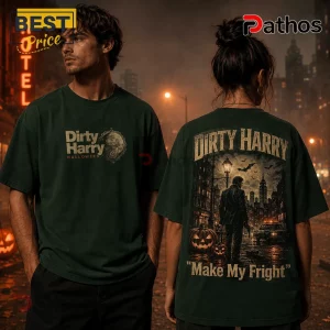 Dirty Harry Halloween Make My Fright Dark Green T-Shirt
