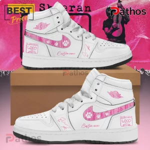 Ed Sheeran Loop Tour Pink White Custom AJ1 High Top Sneakers