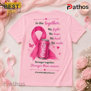 Coca-Cola Breast Cancer Awareness Pink Ribbon T-Shirt 2 Coca-Cola Breast Cancer Awareness Pink Ribbon T-Shirt with a pink soda can, butterflies, and inspirational text.