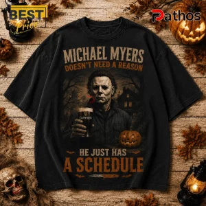 Michael Myers Guinness Game Night 2026 Halloween T-Shirt featuring a horror villain holding a stout beer against a spooky home.