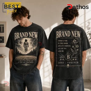 Brand New Astronaut Vintage Washed T-Shirt featuring a front astronaut graphic and back text with botanical elements.