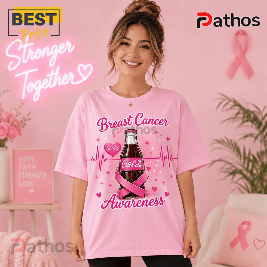 Coca-Cola Breast Cancer Awareness Pink Ribbon T-Shirt Coca-Cola Breast Cancer Awareness Pink Ribbon T-Shirt