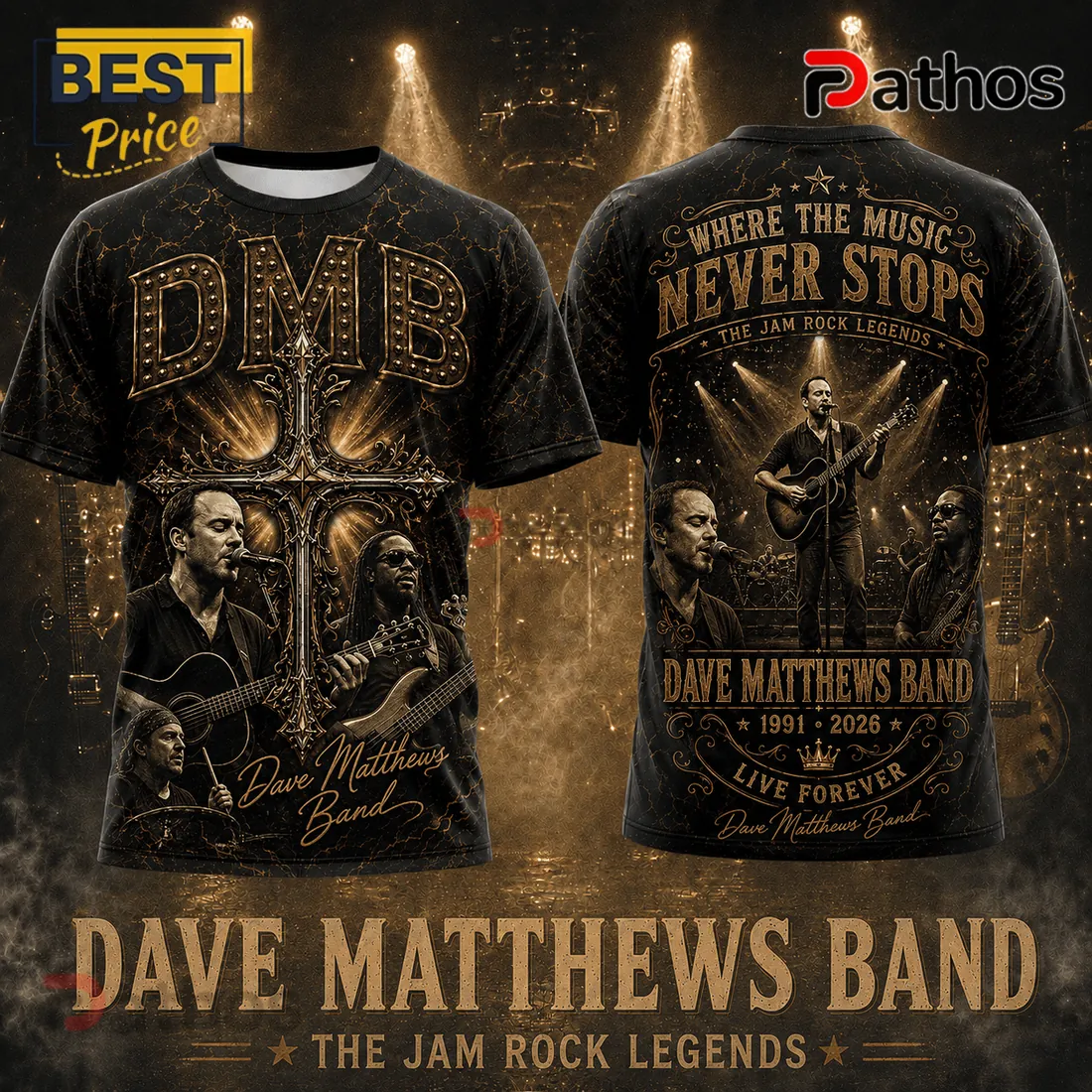 Dave Matthews Band 1991-2026 Memorial T-Shirt Dave Matthews Band 1991-2026 Memorial T-Shirt
