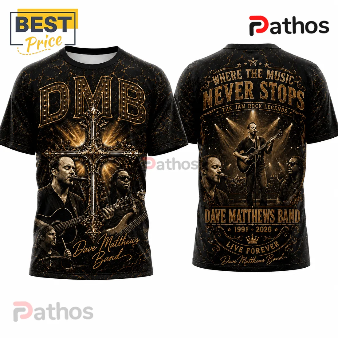 Dave Matthews Band 1991-2026 Memorial T-Shirt Dave Matthews Band 1991-2026 Memorial T-Shirt