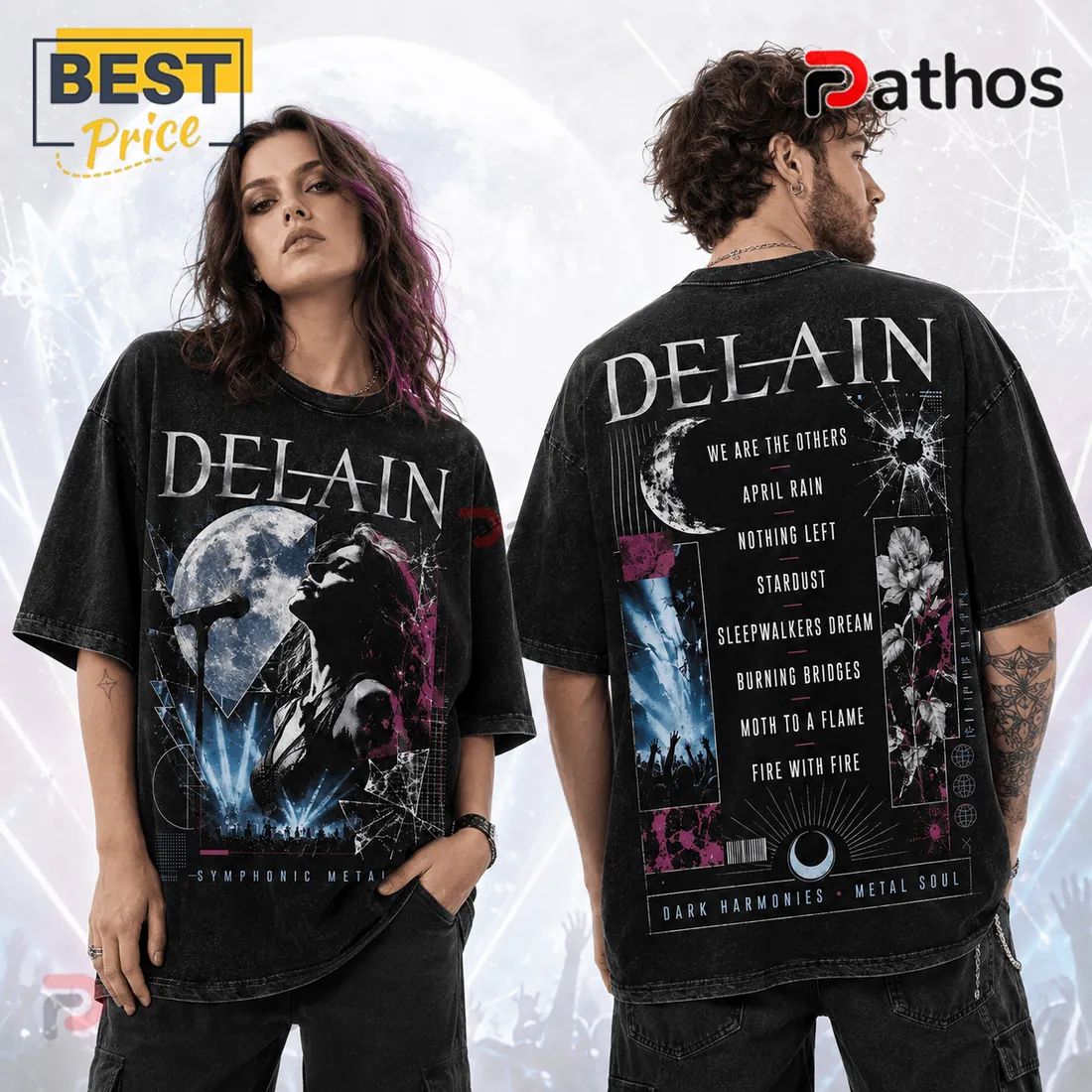 Delain Dark Harmonies Symphonic Metal T-Shirt Delain Dark Harmonies Symphonic Metal T-Shirt