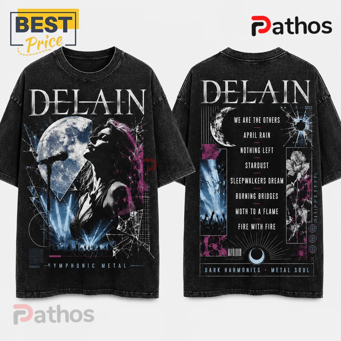 Delain Dark Harmonies Symphonic Metal T-Shirt Delain Dark Harmonies Symphonic Metal T-Shirt