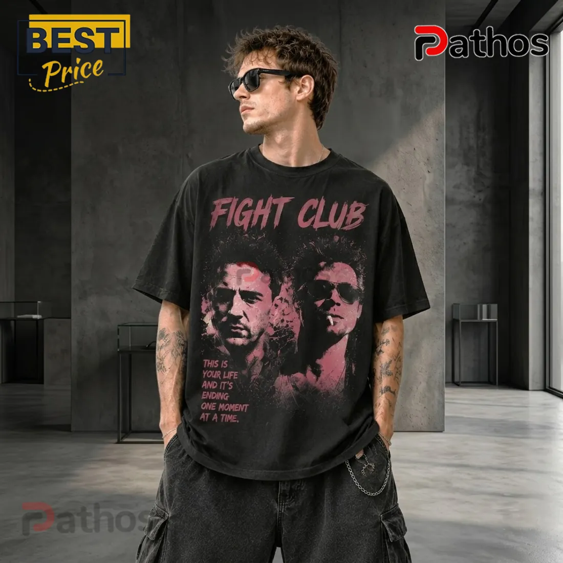 Fight Club Tyler Durden Vintage Black T-Shirt Fight Club Tyler Durden Vintage Black T-Shirt