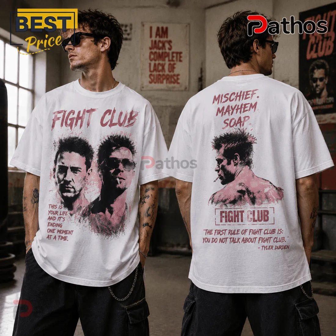 Fight Club Tyler Durden Vintage Black T-Shirt Fight Club Tyler Durden Vintage Black T-Shirt