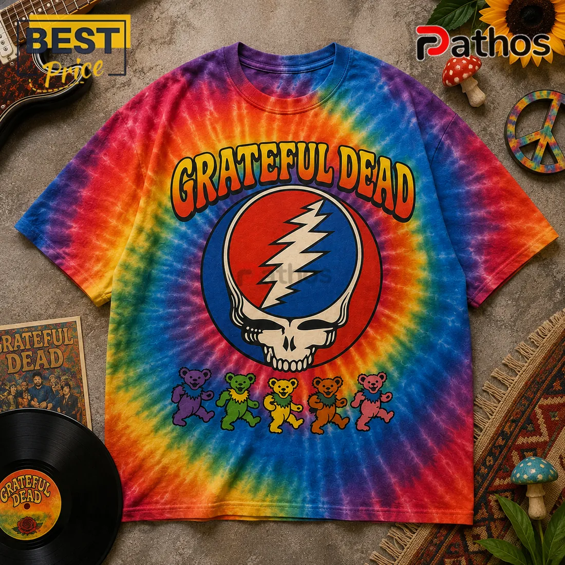 Grateful Dead Songs Mason Jar Tie-Dye T-Shirt Grateful Dead Songs Mason Jar Tie-Dye T-Shirt