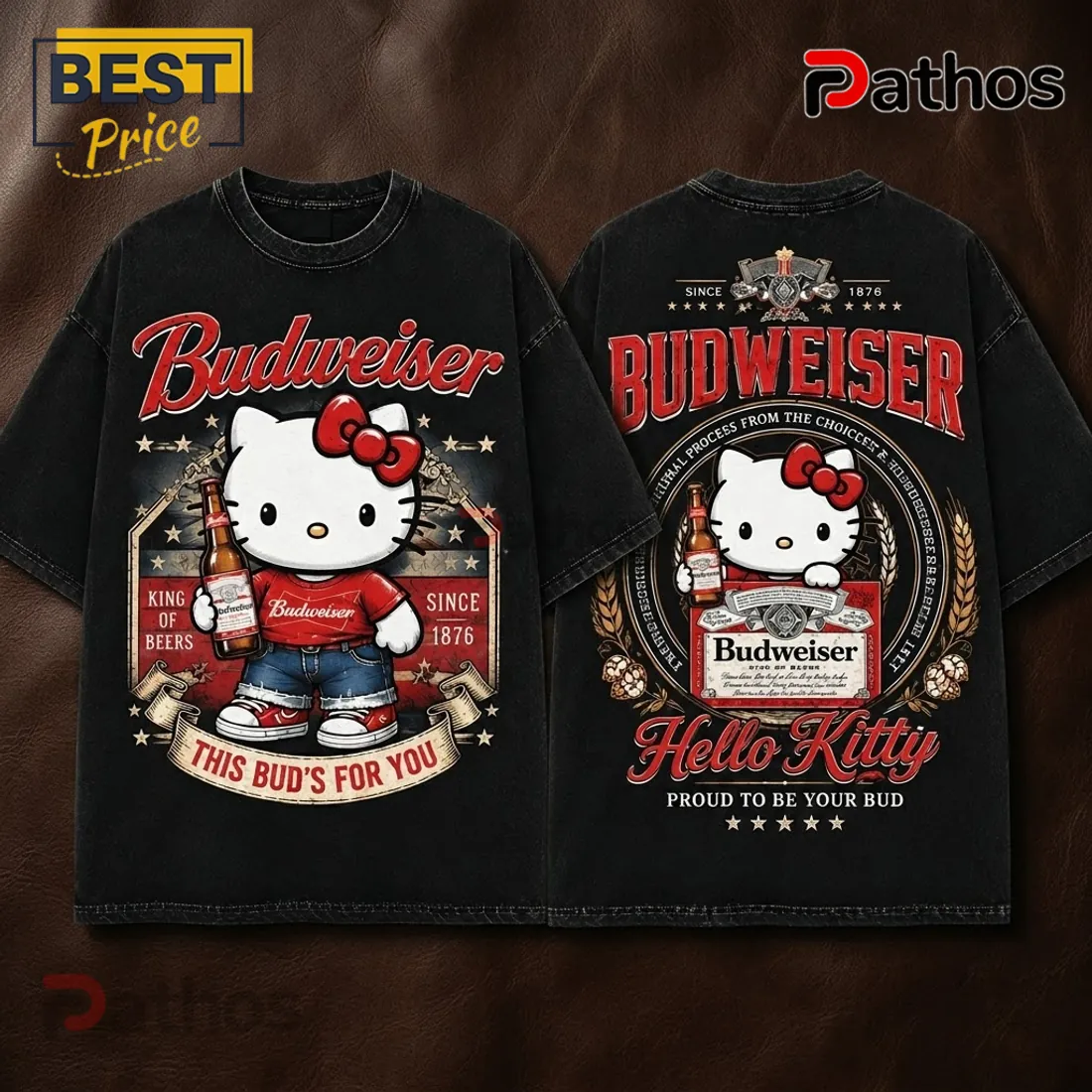 Hello Kitty Budweiser King of Beers Black T-Shirt Hello Kitty Budweiser King of Beers Black T-Shirt