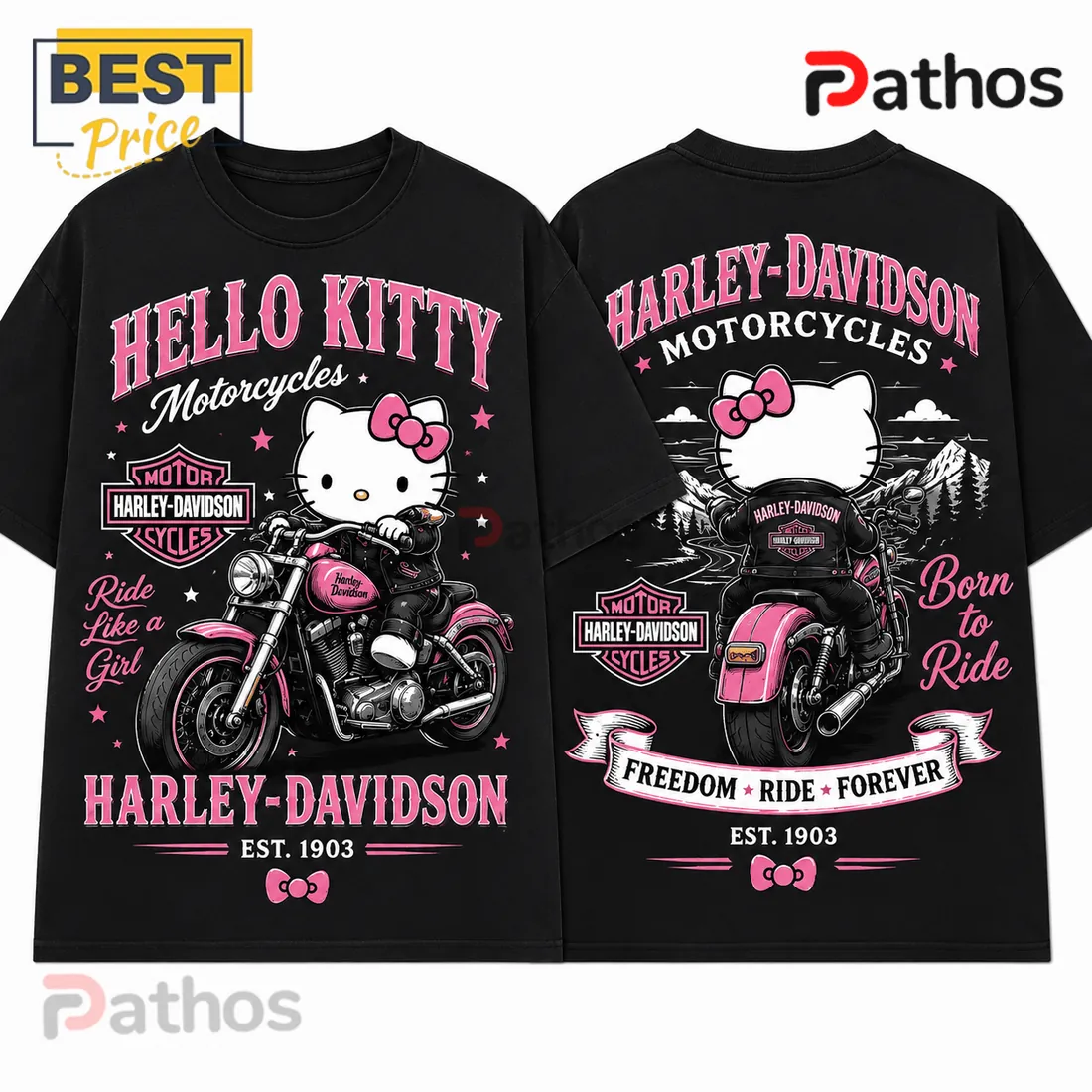 Hello Kitty x Harley-Davidson Born to Ride T-Shirt Hello Kitty x Harley-Davidson Born to Ride T-Shirt