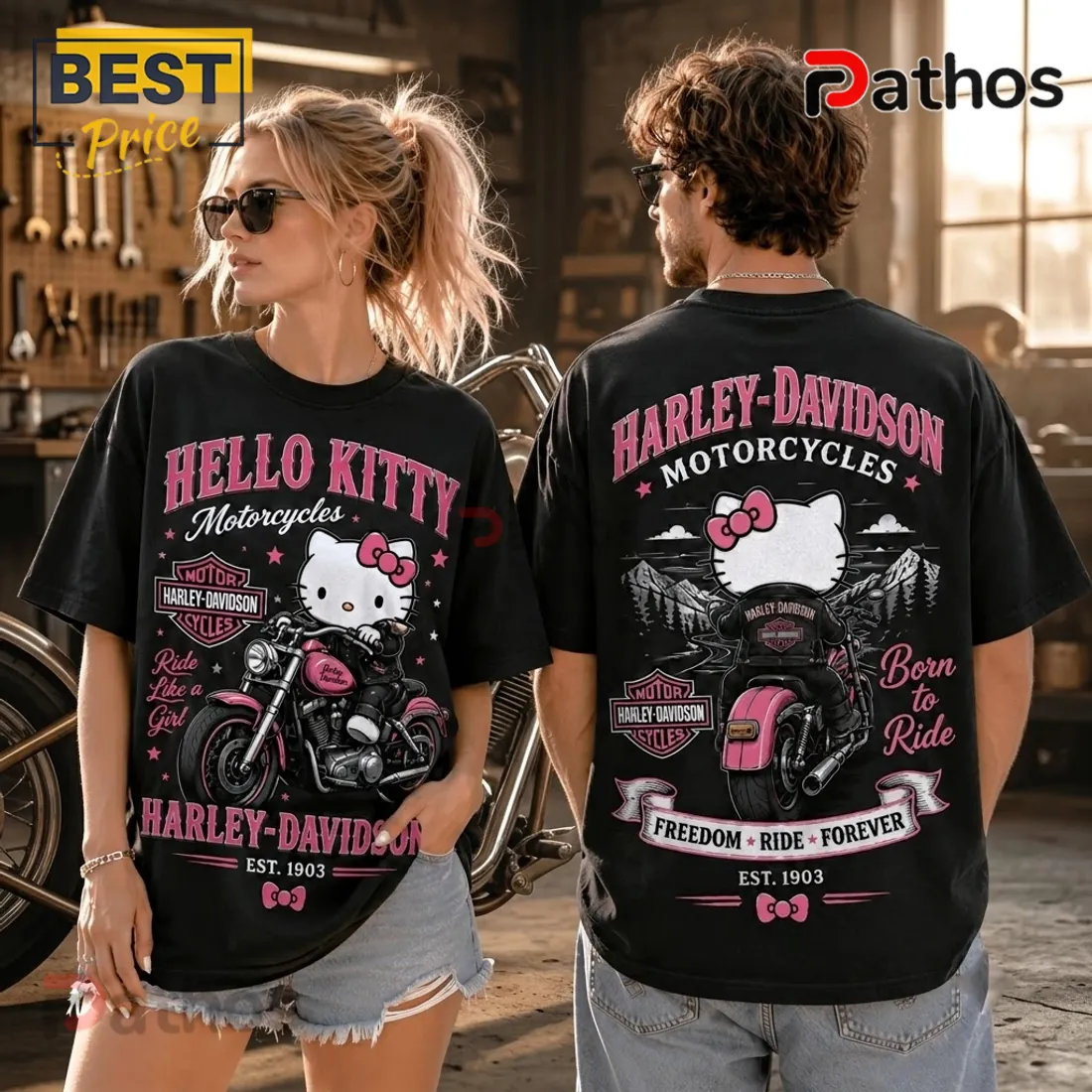 Hello Kitty x Harley-Davidson Born to Ride T-Shirt Hello Kitty x Harley-Davidson Born to Ride T-Shirt