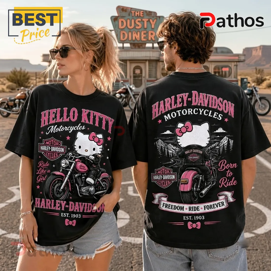 Hello Kitty x Harley-Davidson Born to Ride T-Shirt Hello Kitty x Harley-Davidson Born to Ride T-Shirt