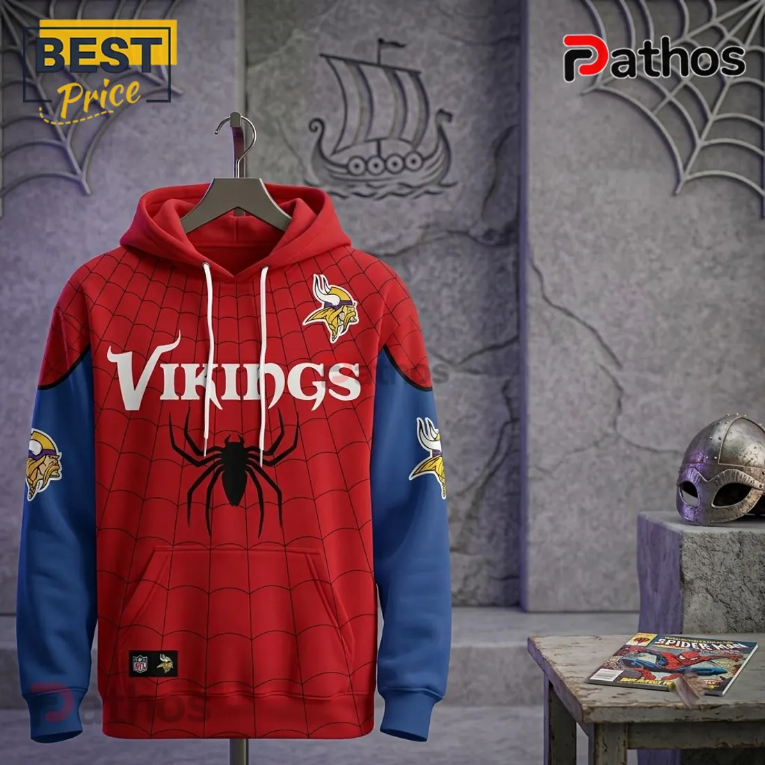 Minnesota Vikings x Spider-Man Brand New Day Hoodie Minnesota Vikings x Spider-Man Brand New Day Hoodie