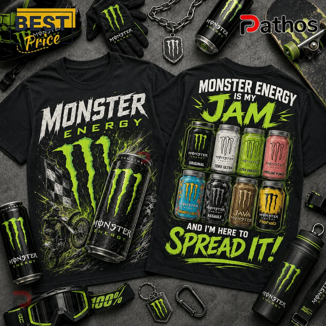 Monster Energy Is My Jam Flavors Black T-Shirt Monster Energy Is My Jam Flavors Black T-Shirt