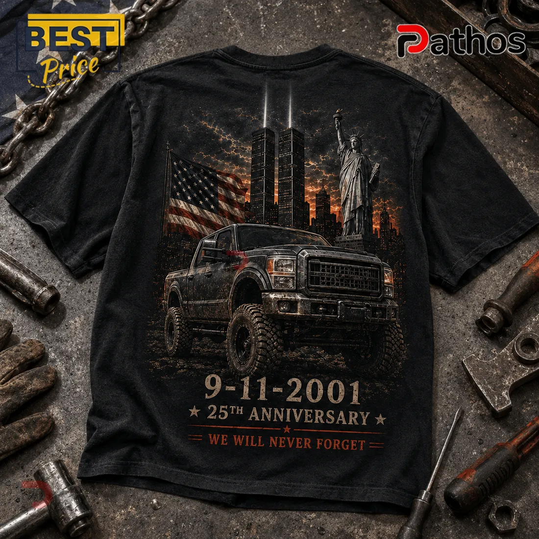 Patriotic 9/11 Memorial Pickup Truck Anniversary T-Shirt Patriotic 9/11 Memorial Pickup Truck Anniversary T-Shirt