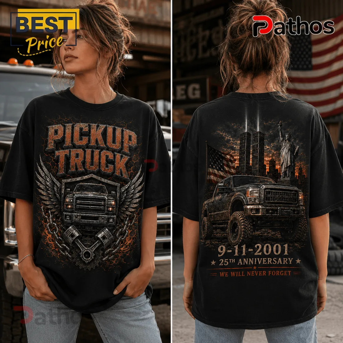 Patriotic 9/11 Memorial Pickup Truck Anniversary T-Shirt Patriotic 9/11 Memorial Pickup Truck Anniversary T-Shirt