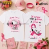 Snoopy Breast Cancer Awareness Heartbeat T-Shirt