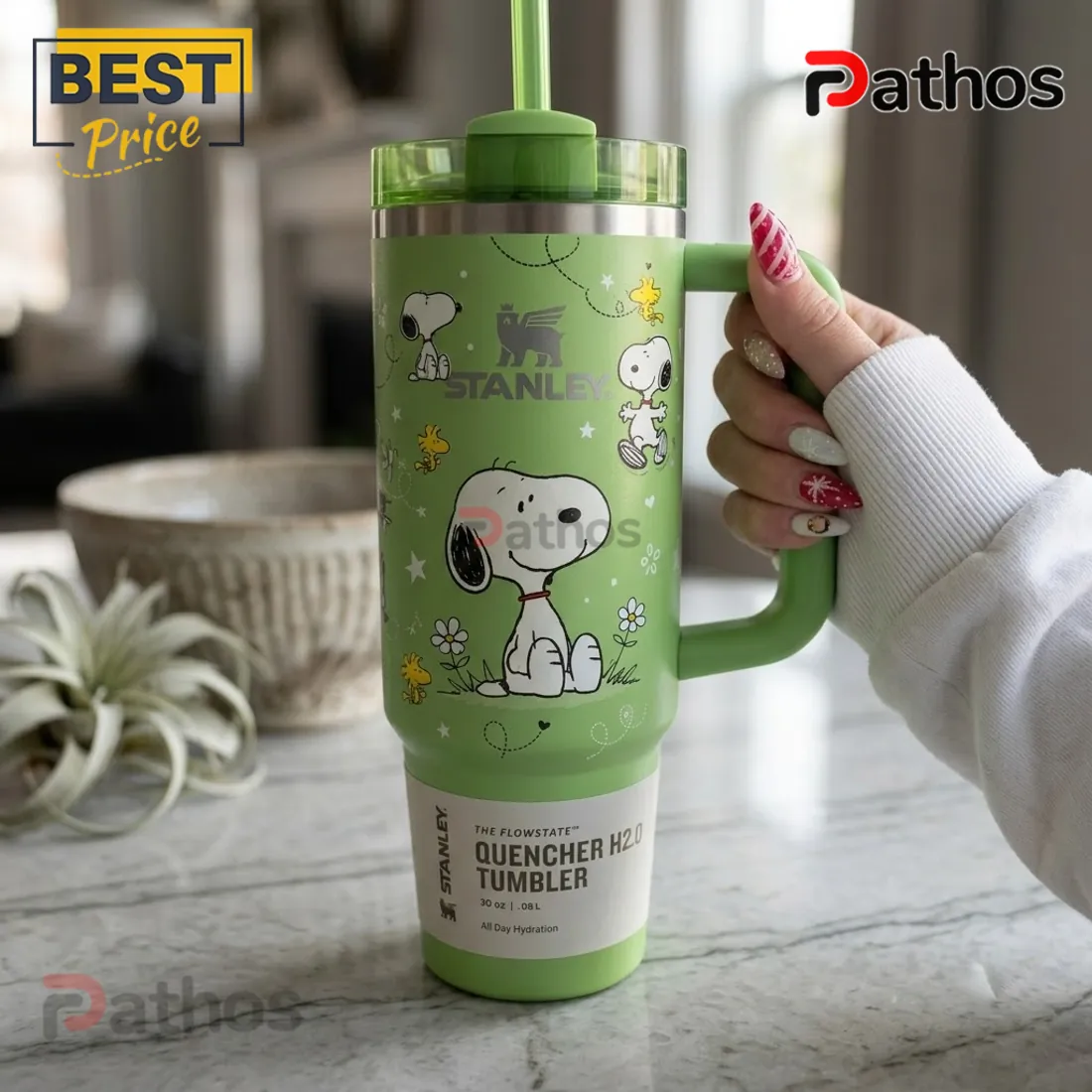Snoopy Green Stanley Tumbler 40oz Snoopy Green Stanley Tumbler 40oz
