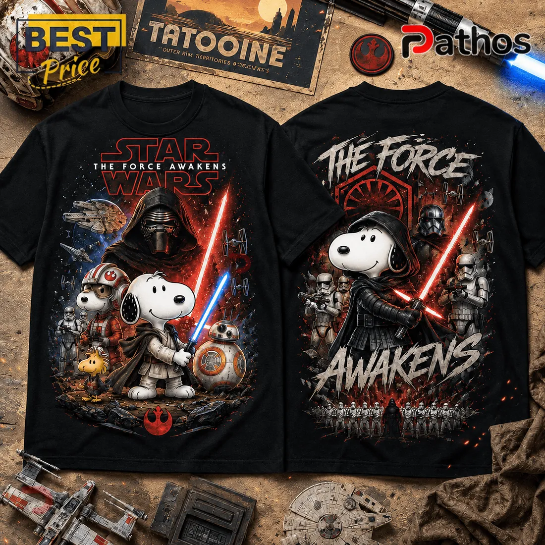 Snoopy Jedi x Kylo Ren Star Wars The Force Awakens T-Shirt Snoopy Jedi x Kylo Ren Star Wars The Force Awakens T-Shirt