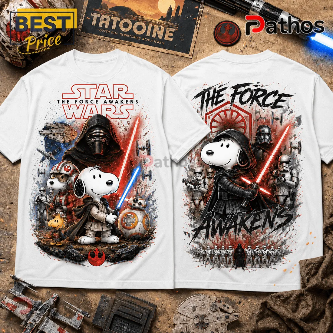Snoopy Jedi x Kylo Ren Star Wars The Force Awakens T-Shirt Snoopy Jedi x Kylo Ren Star Wars The Force Awakens T-Shirt