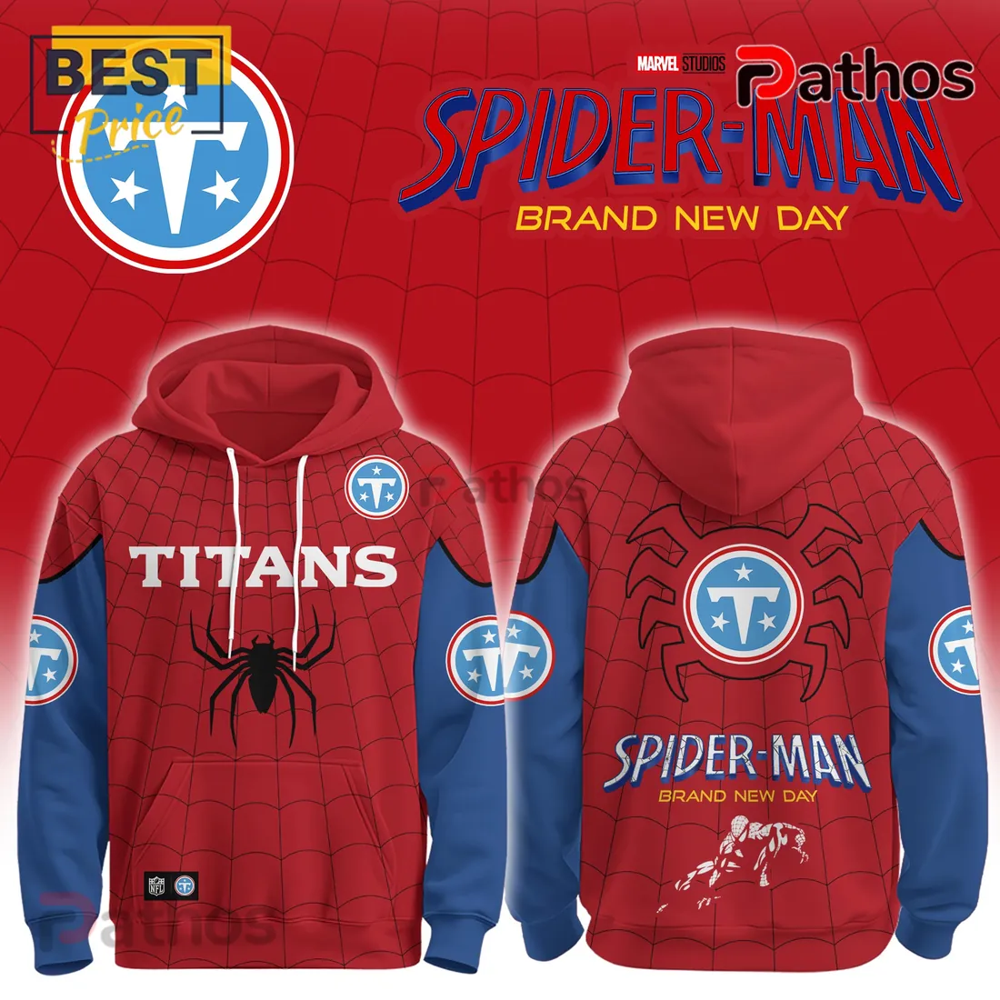 Tennessee Titans Spider-Man Brand New Day Hoodie Tennessee Titans Spider-Man Brand New Day Hoodie