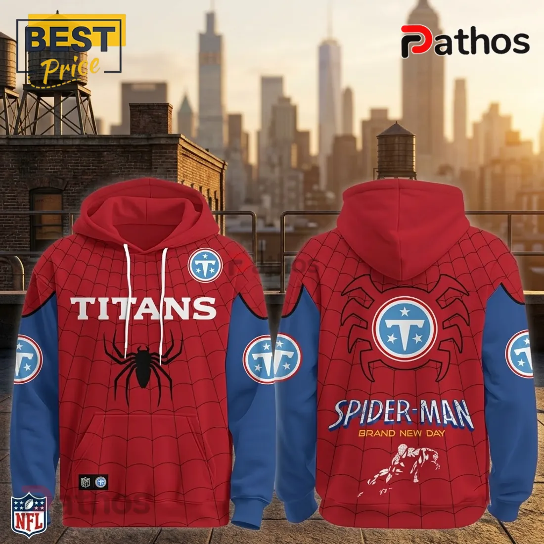 Tennessee Titans Spider-Man Brand New Day Hoodie Tennessee Titans Spider-Man Brand New Day Hoodie