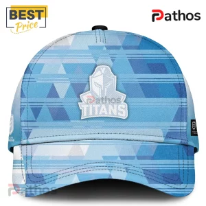 Gold Coast Titans Jai Arrow light blue cap featuring a geometric triangle pattern and white team logo on the front.